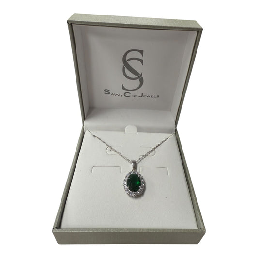 Necklace Pendant By SAVVY CIE JEWELS In Green