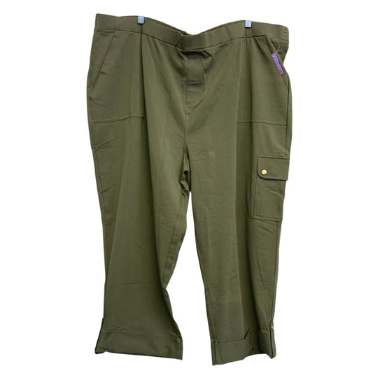 Pants Cargo & Utility By Susan Graver In Green, Size:3X