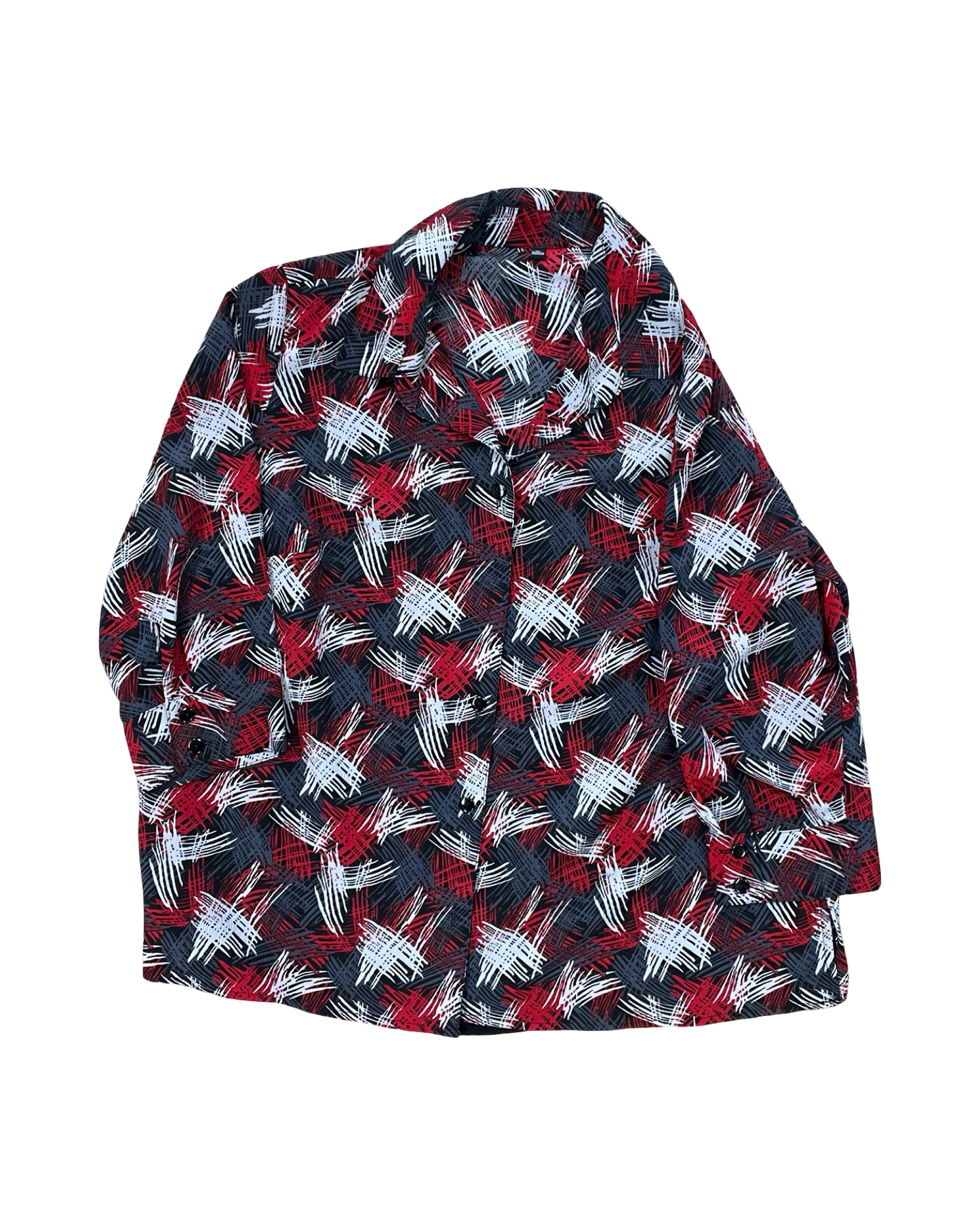 Blouse Ls By Clothes Mentor In Black & Red, Size:2X