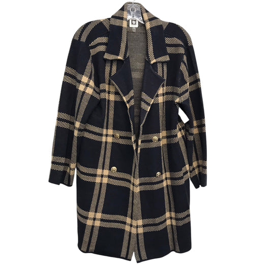 Sweater Cardigan By Anne Klein In Black & Tan, Size:1X