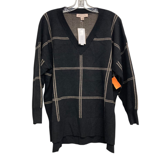 Sweater By Philosophy In Black & Pink, Size:1X