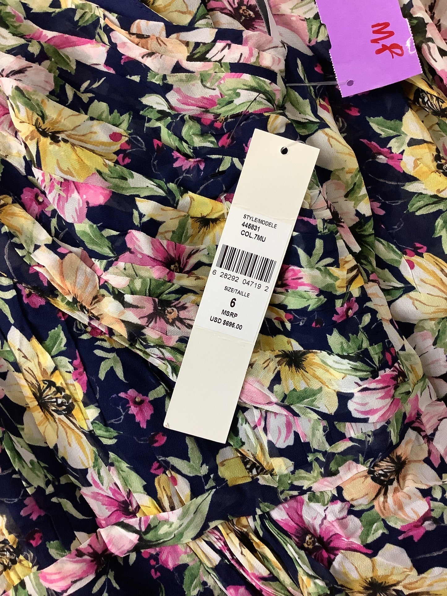 Dress Party Long By Ml Monique Lhuillier In Floral Print, Size: 6