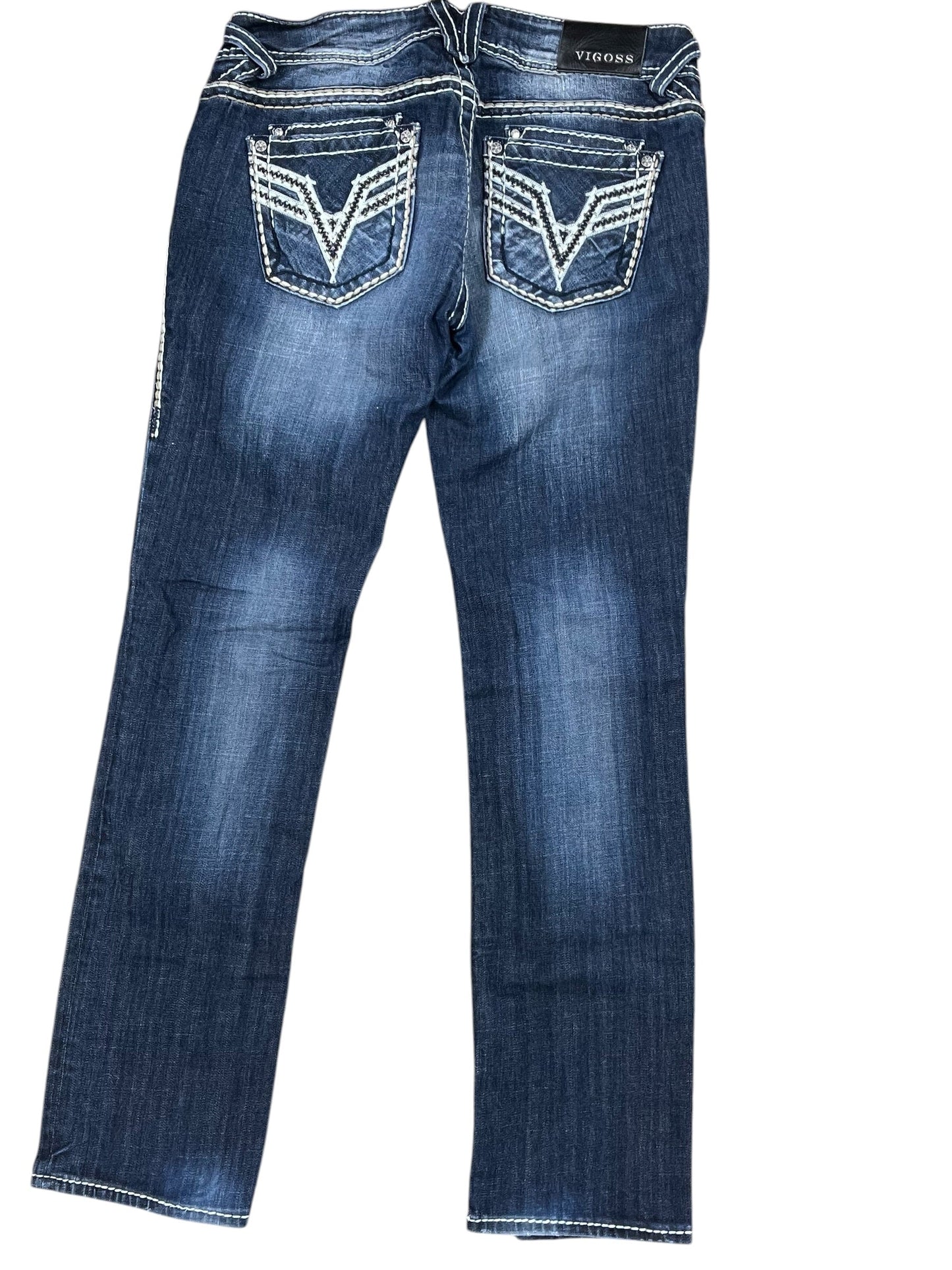 Jeans Straight By Vigoss In Blue Denim, Size:8