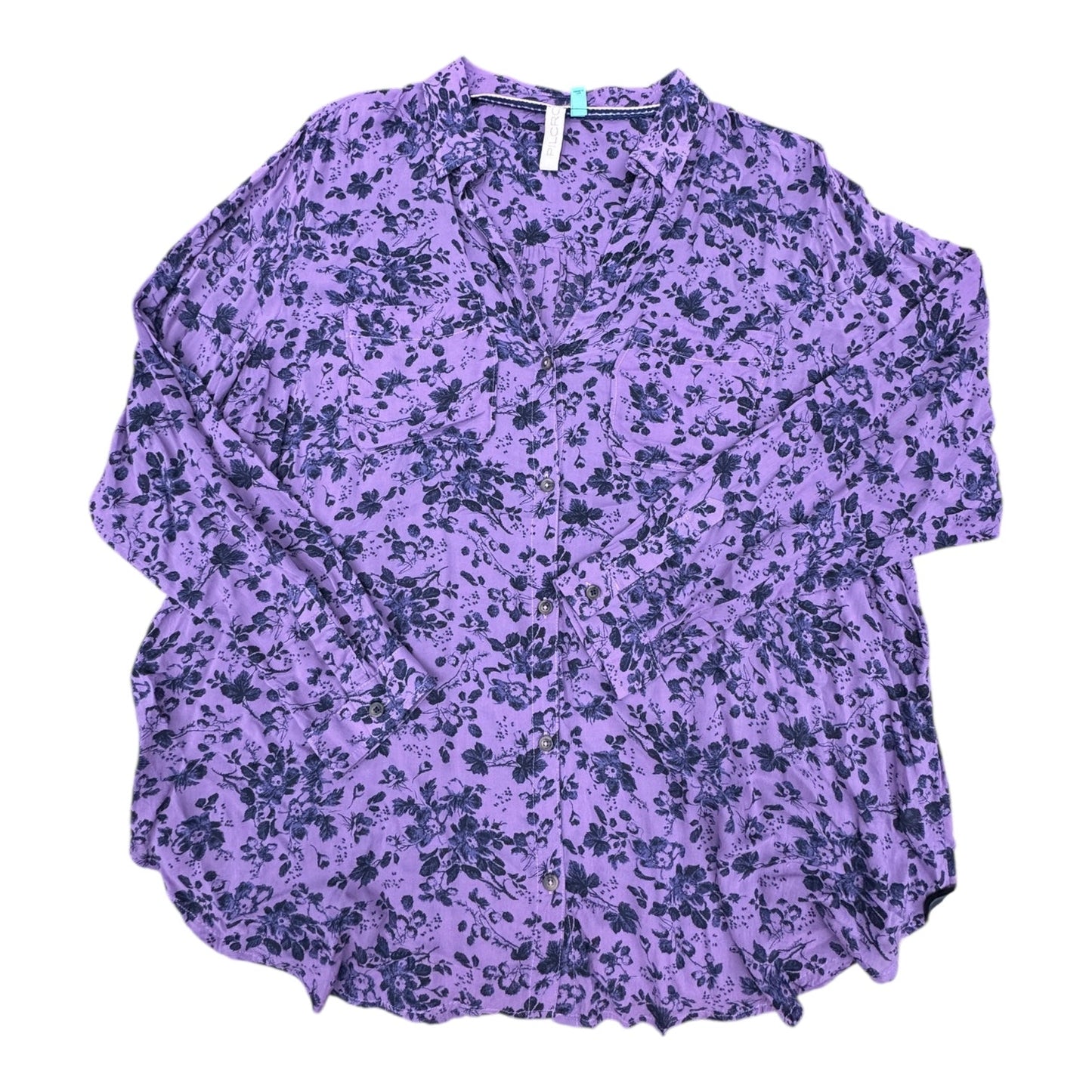 Top Ls By Pilcro In Blue & Purple, Size:1X