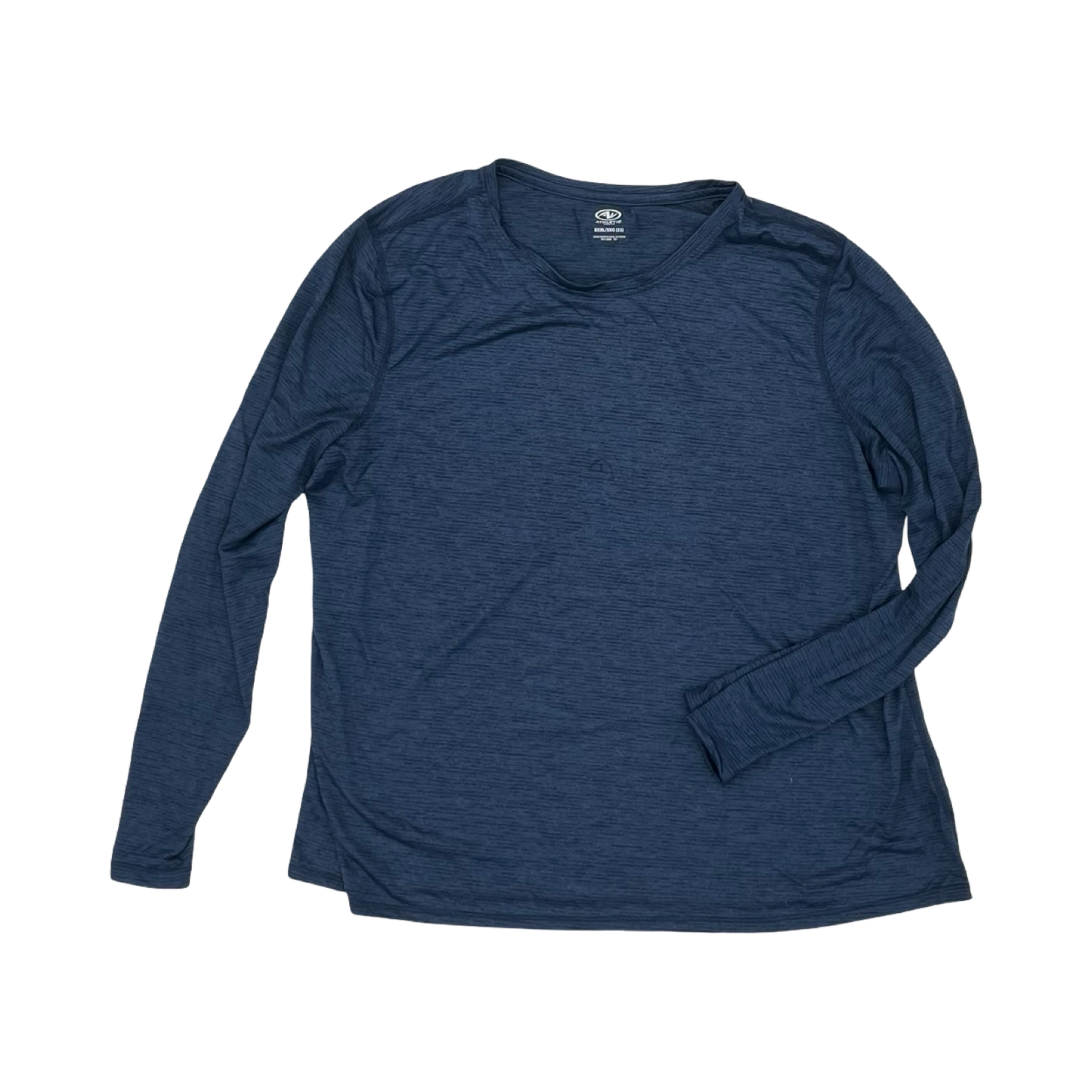 Athletic Top Ls Crewneck By Athletic Works In Blue, Size:3X