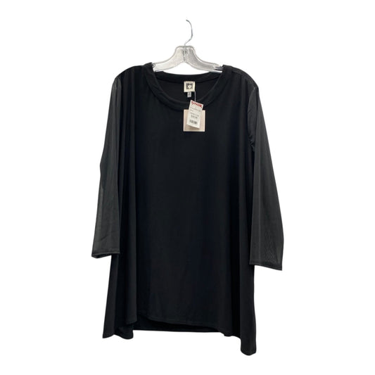 Top 3/4 Sleeve By Anne Klein In Black, Size:2X