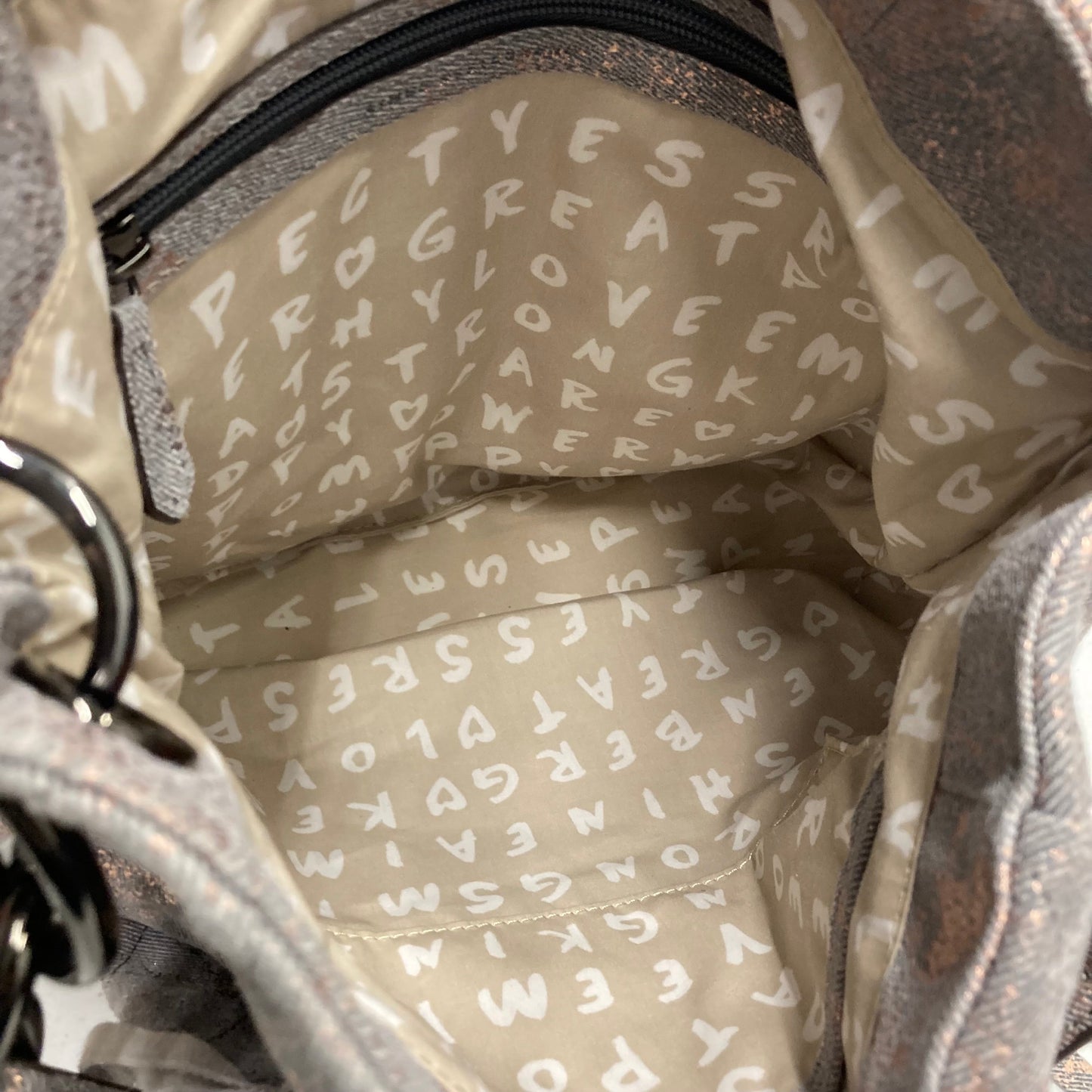Crossbody By Aimee Kestenberg In Grey & Gold, Size:Large