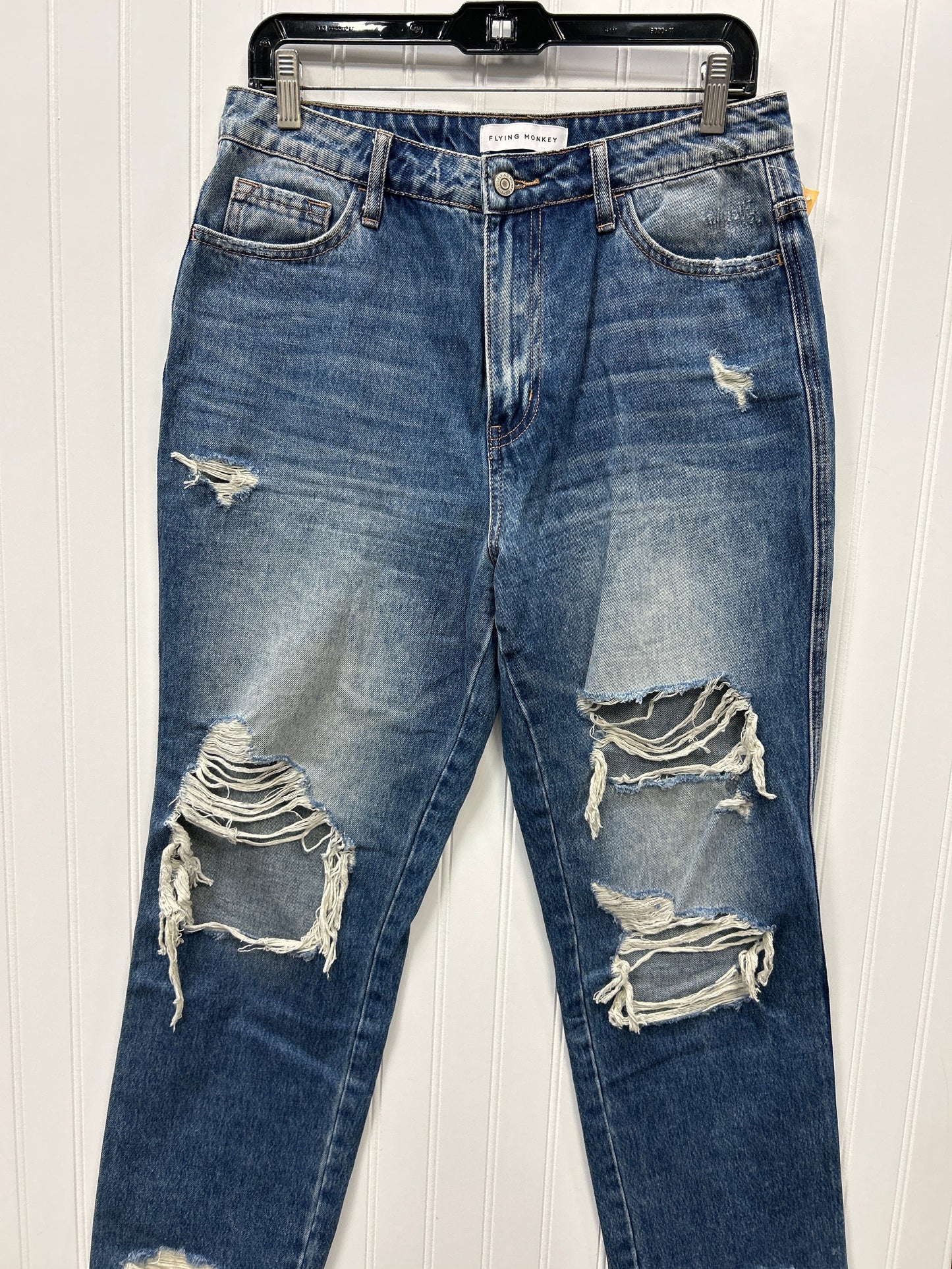 Jeans Straight By Flying Monkey In Blue Denim, Size:6