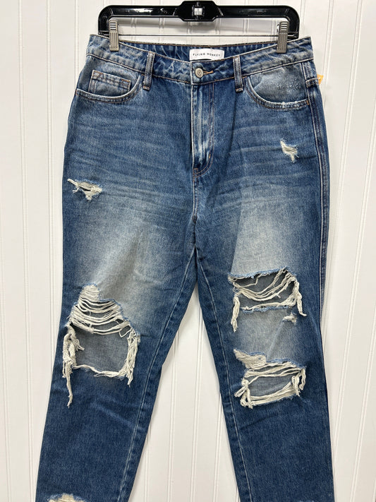 Jeans Straight By Flying Monkey In Blue Denim, Size:6