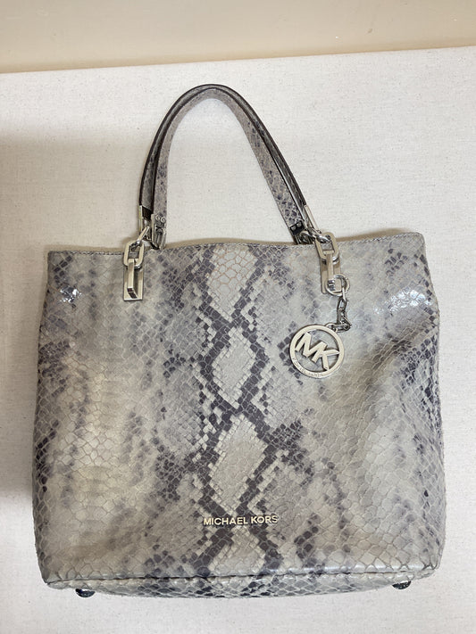 Handbag Designer By Michael Kors In Snakeskin Print, Size:Large