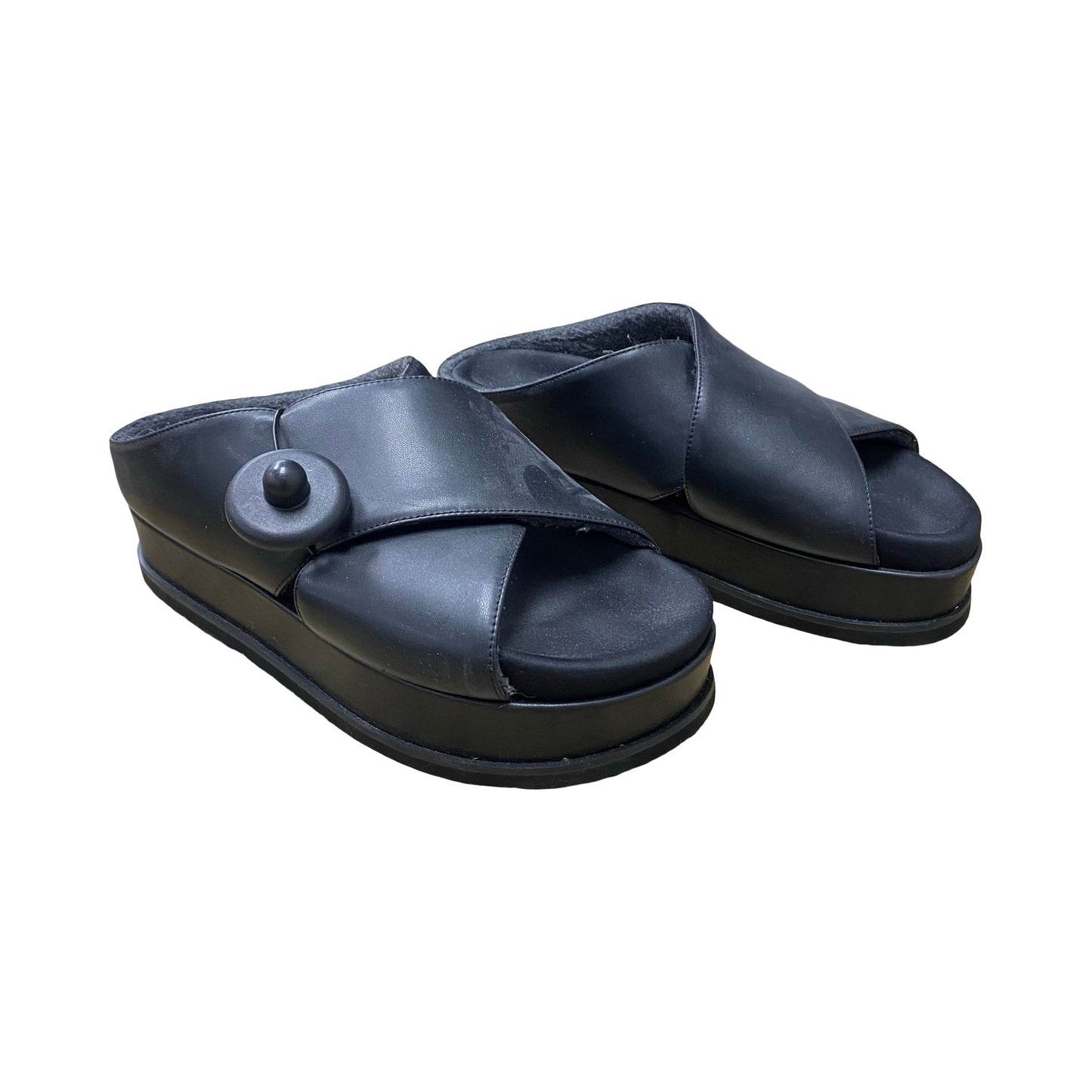 Sandals Heels Platform By Roam In Black, Size:10
