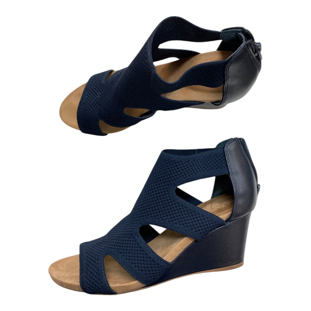 Sandals Heels Wedge By Alfani In Navy, Size:10