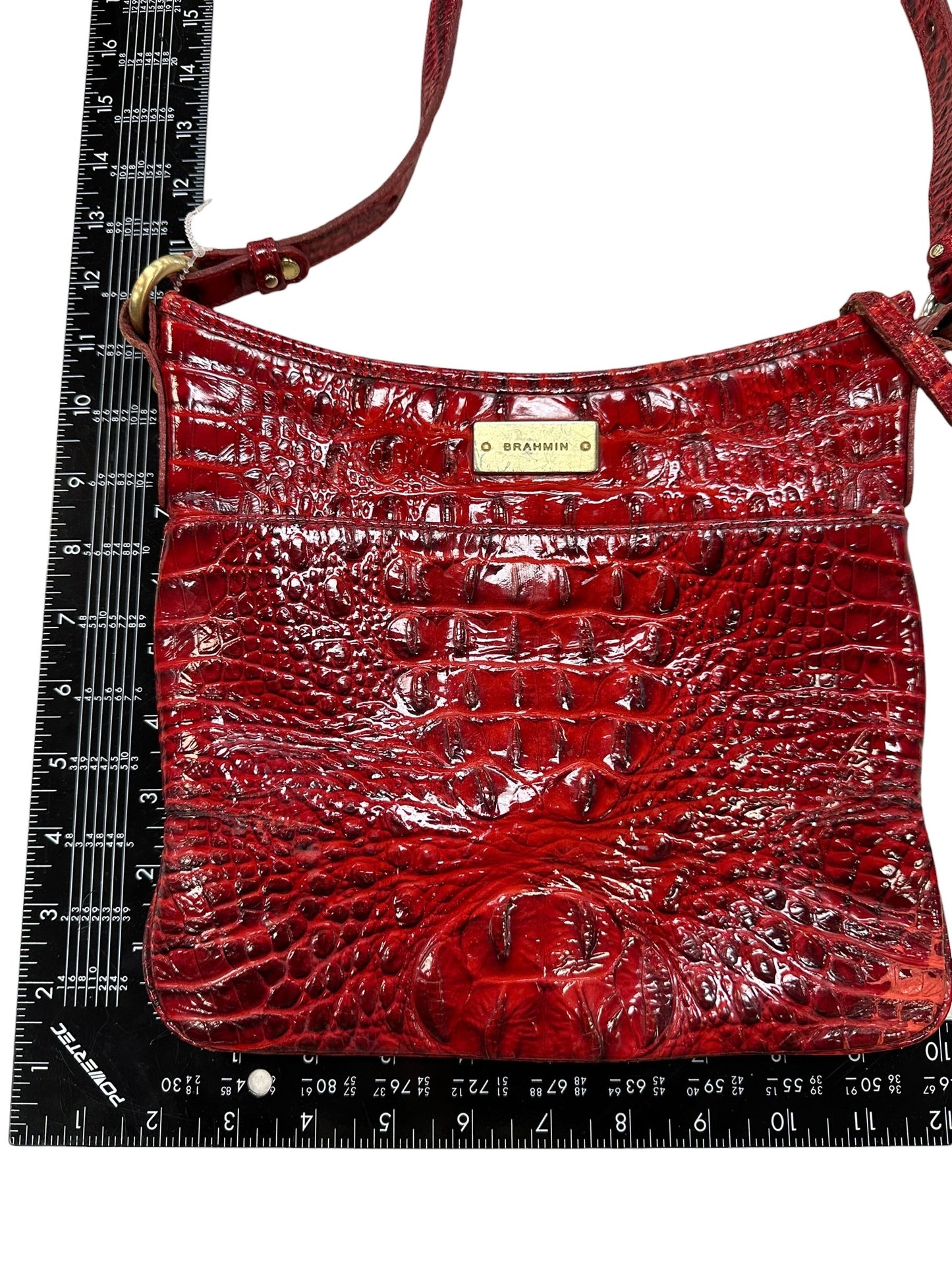 Crossbody Designer By Brahmin In Red, Size:Medium