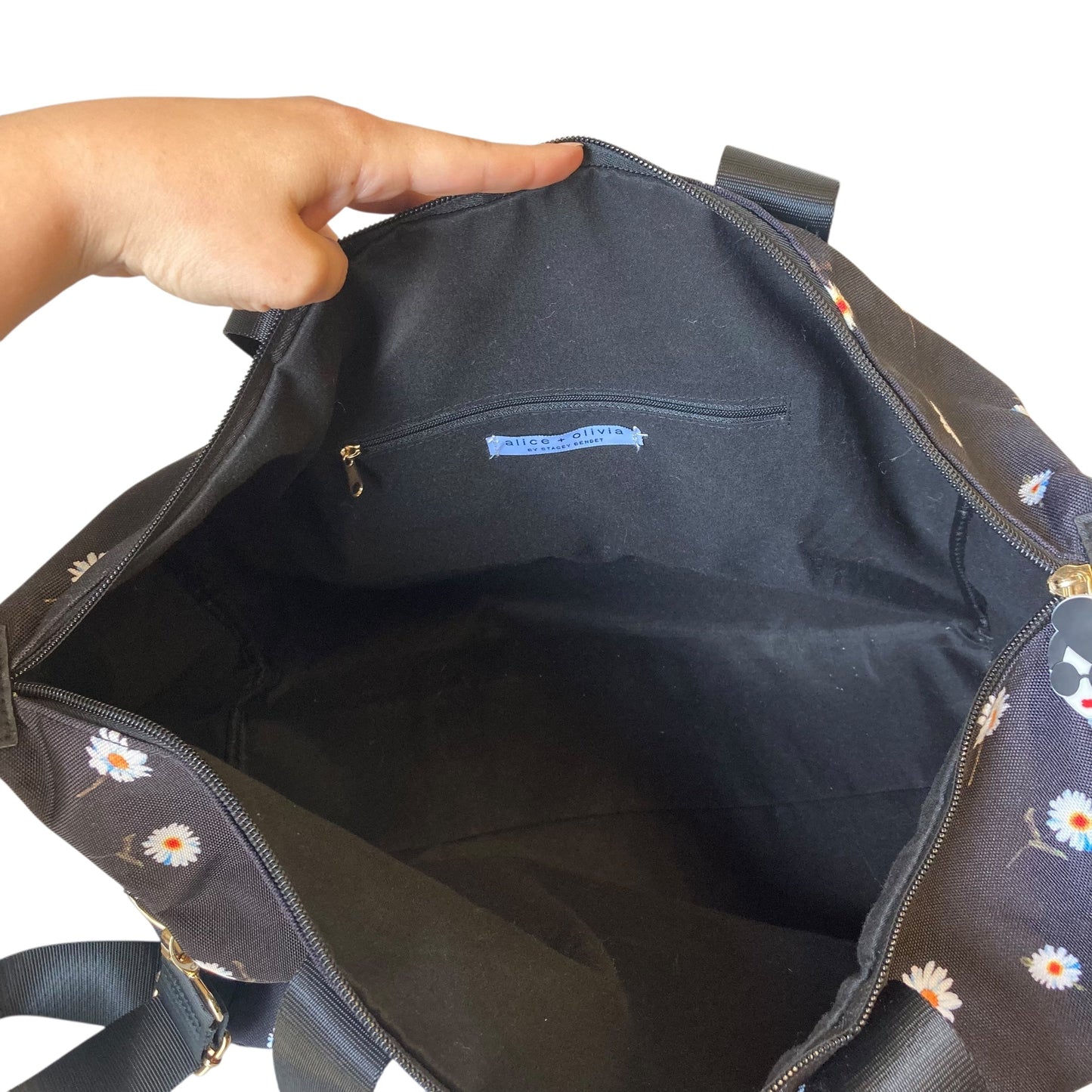 Duffle And Weekender Designer By Alice + Olivia In Black & White, Size:Medium