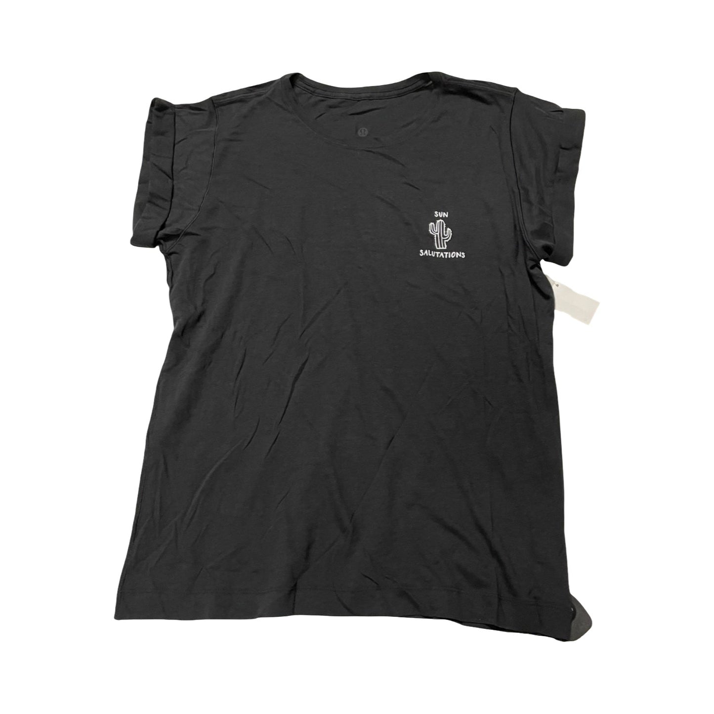 Athletic Top Ss By Lululemon In Black, Size:M
