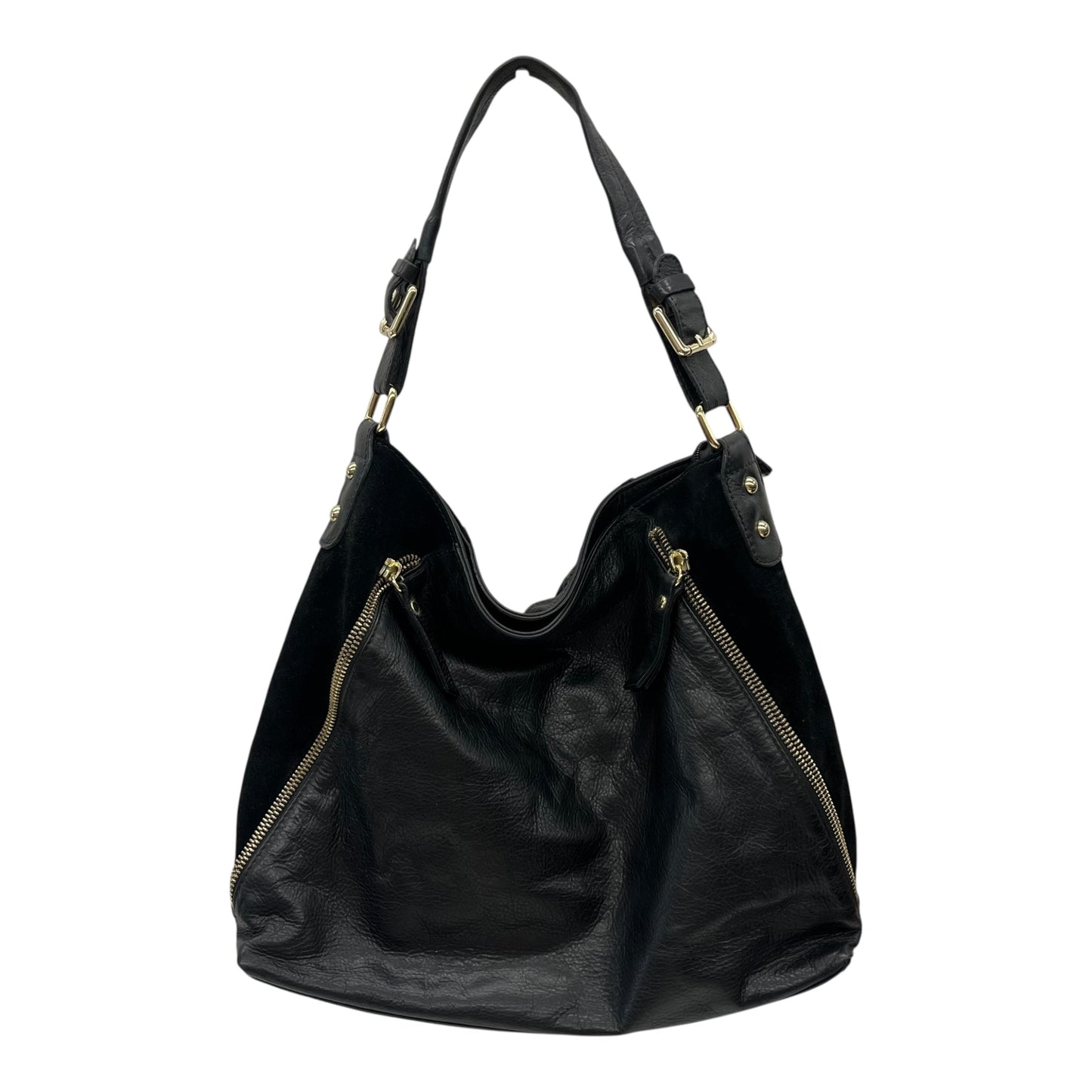 Handbag Leather By Clothes Mentor In Black, Size:Medium