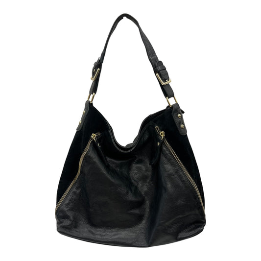 Handbag Leather By Clothes Mentor In Black, Size:Medium