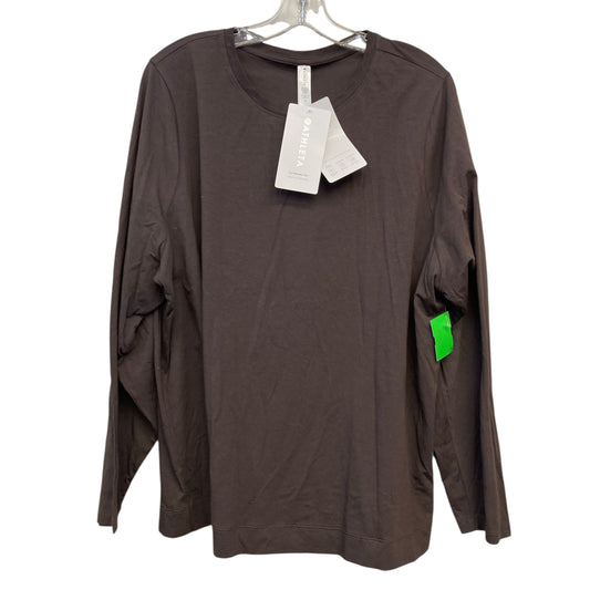 Athletic Top Ls Crewneck By Athleta In Brown, Size:2X