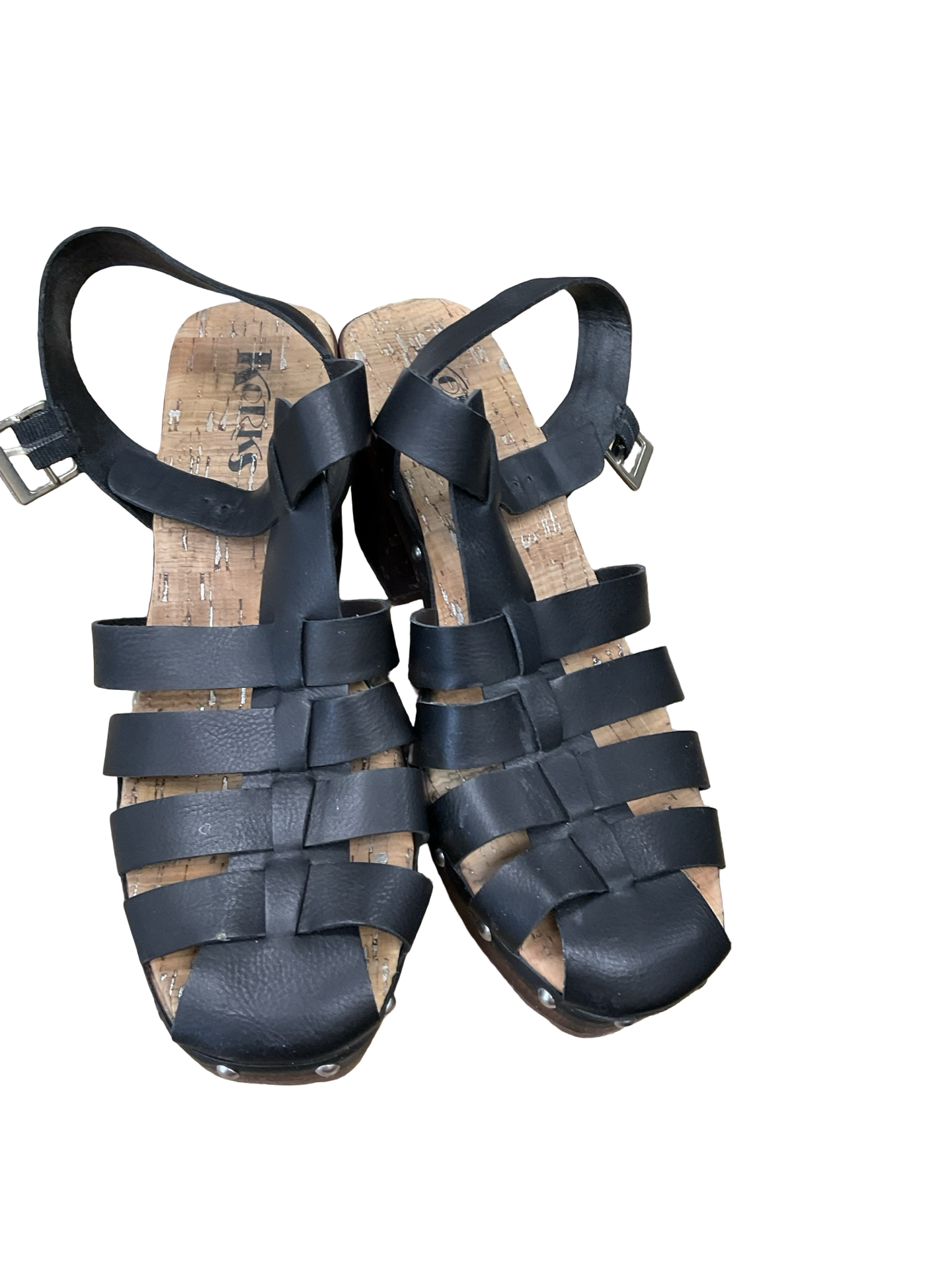 Sandals Heels Platform By Korks In Black, Size:10