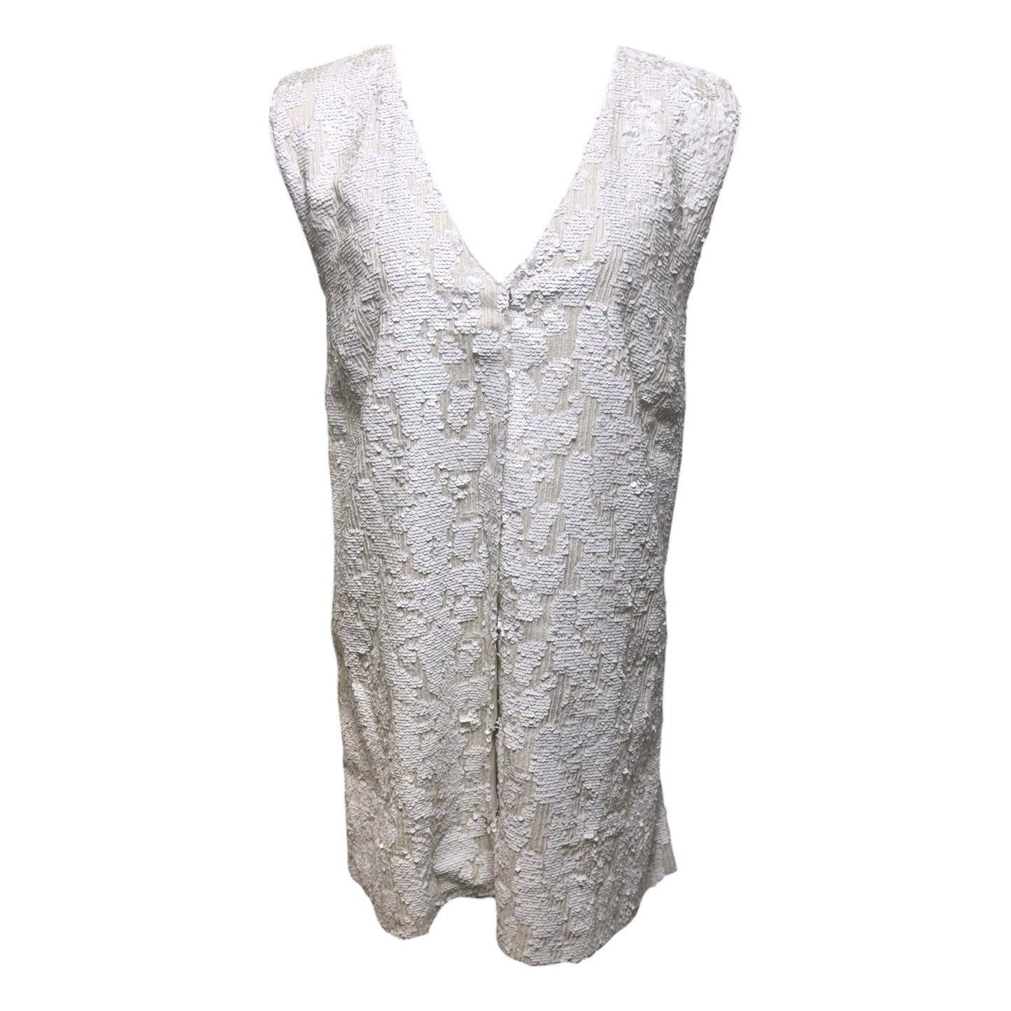 Sequin Vest Mini Dress By Sunday In Brooklyn In White, Size: 3x