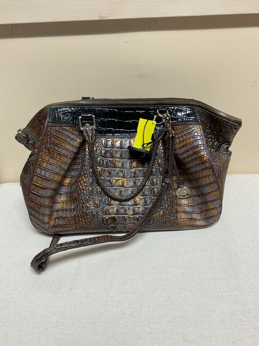 Handbag Designer By Brahmin In Brown & Grey, Size:Large