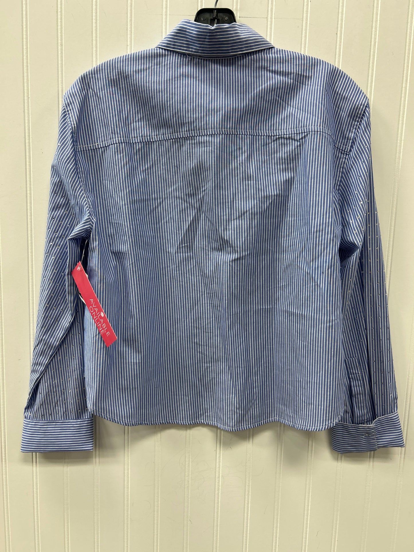 Blouse Ls By Dkny In Blue, Size:M