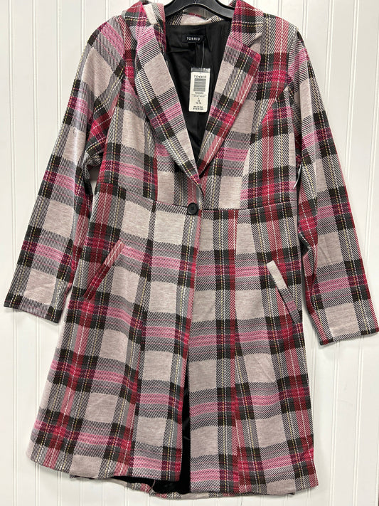 Coat Peacoat By Torrid In Plaid Pattern, Size:1X