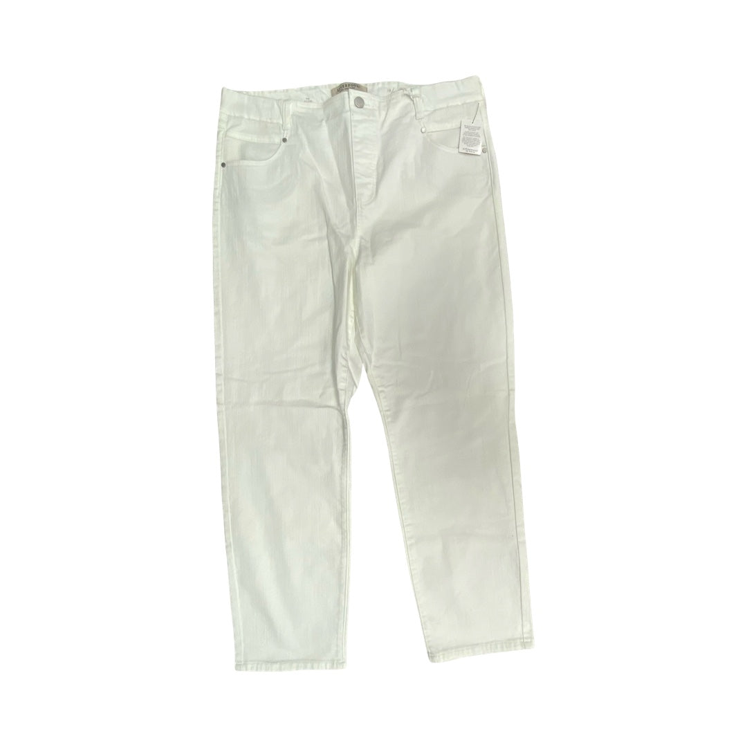 Jeans Straight By Liverpool In White Denim, Size:16
