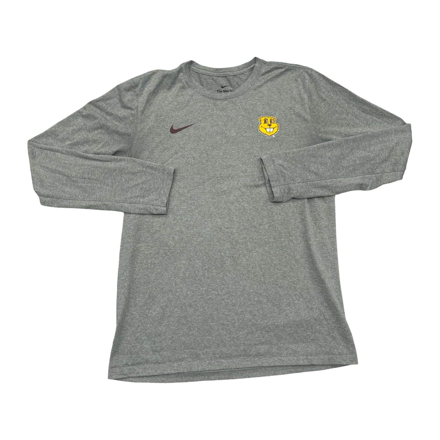 Athletic Top Ls Crewneck By Nike In Grey, Size:M