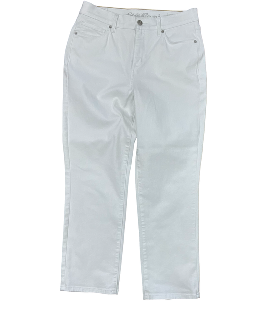 Jeans Cropped By Eddie Bauer In White Denim, Size:8