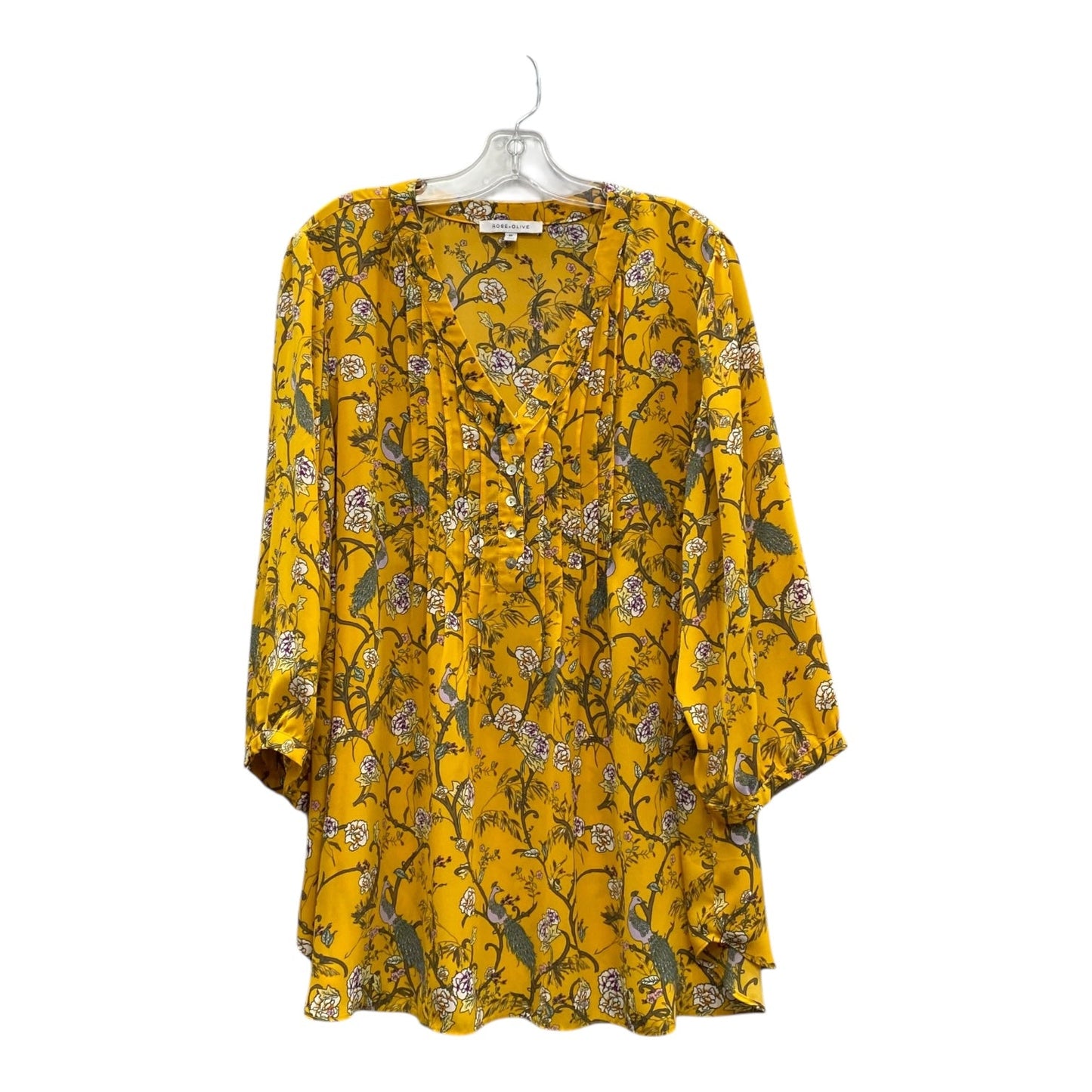 Top 3/4 Sleeve By Rose And Olive In Yellow, Size:2X