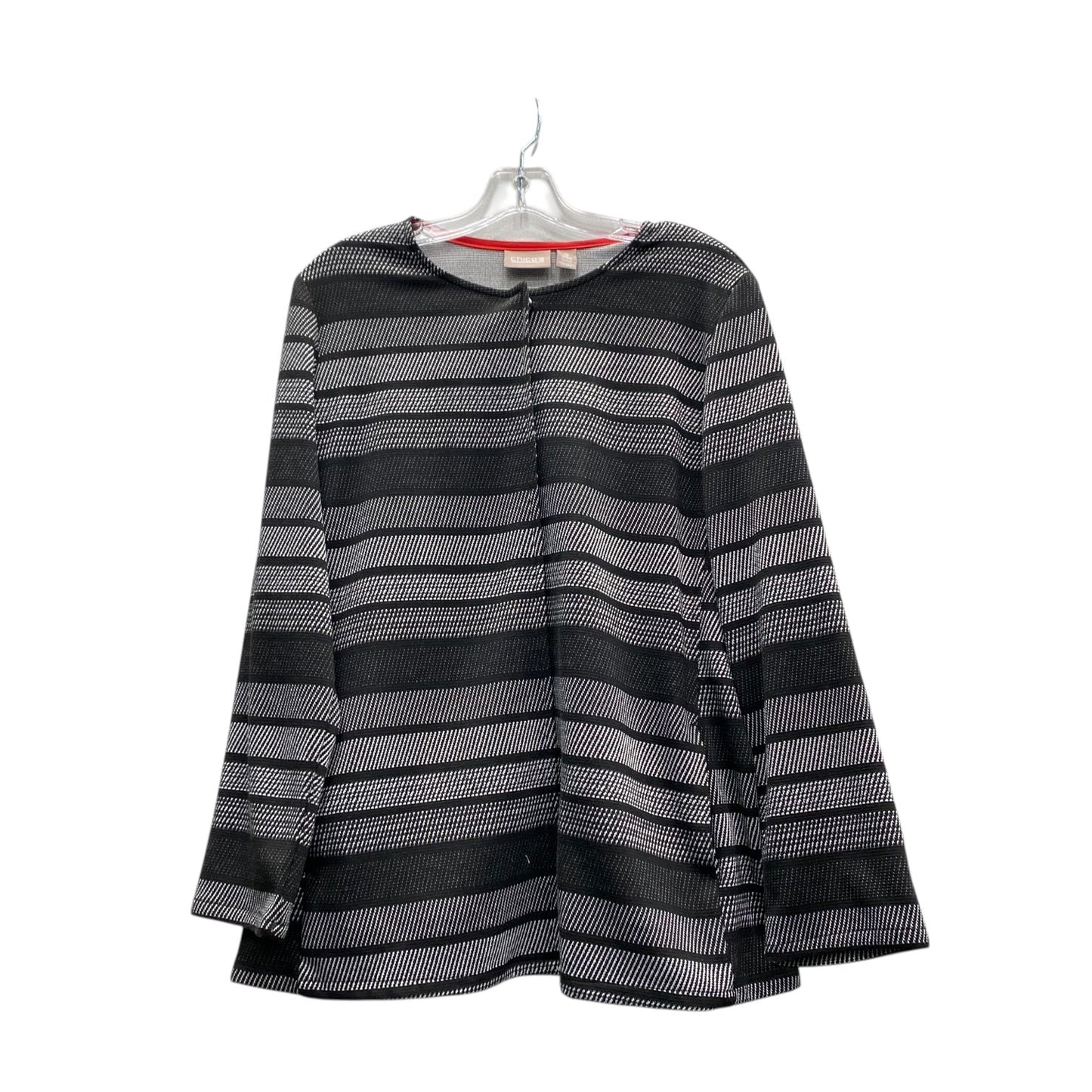 Blazer By Chicos In Black & Grey, Size:L