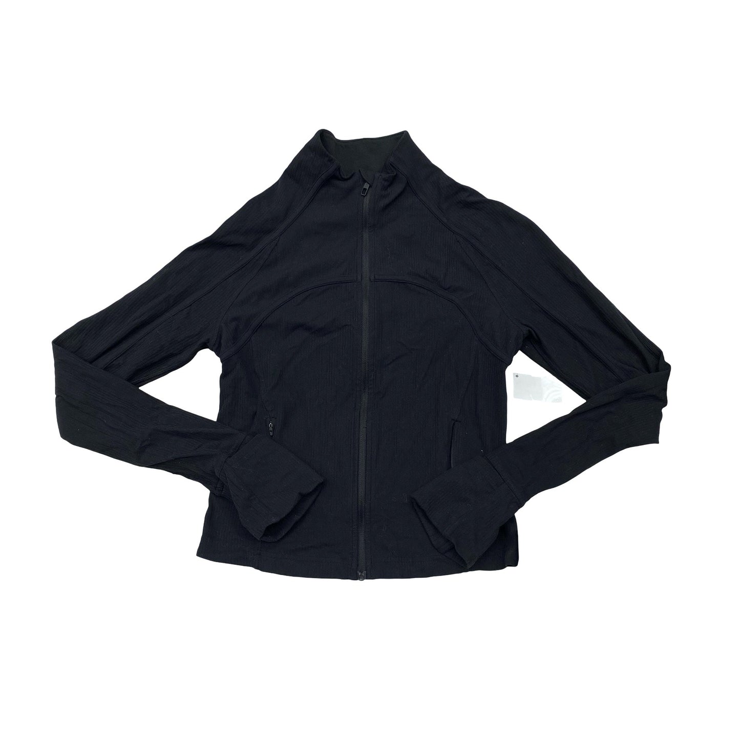 Athletic Jacket By Lululemon In Black, Size:8