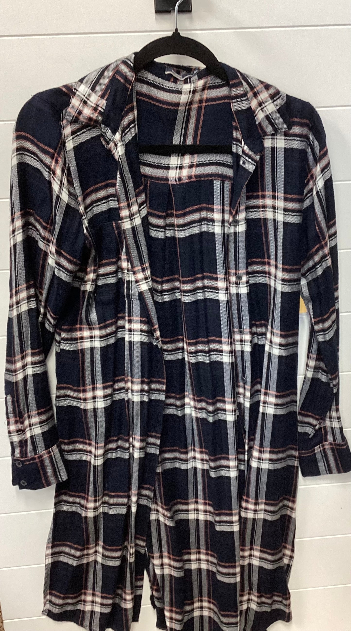 Tunic Ls By Silver In Plaid Pattern, Size:S