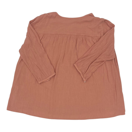 Top 3/4 Sleeve By Pure Jill In Peach, Size:Xl