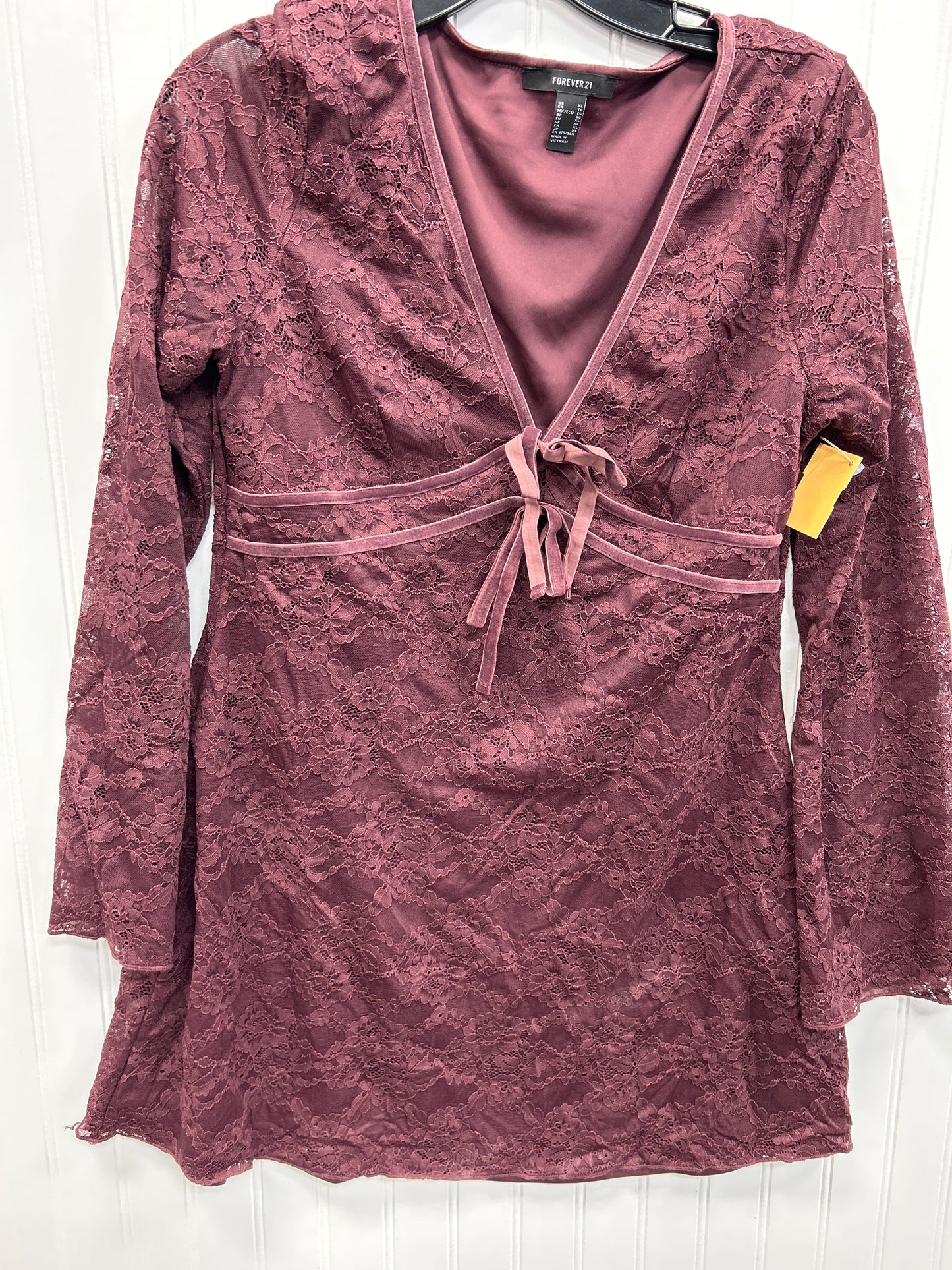 Dress Party Midi By Forever 21 In Purple, Size:Xl