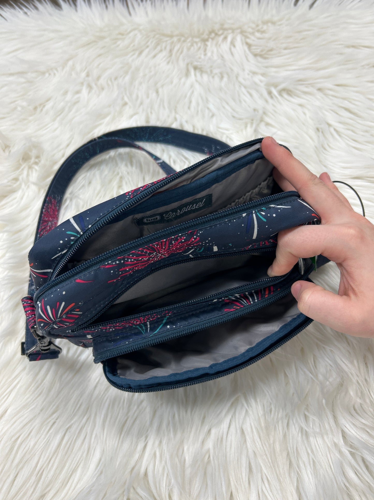 Handbag By Lug In Navy, Size:Medium