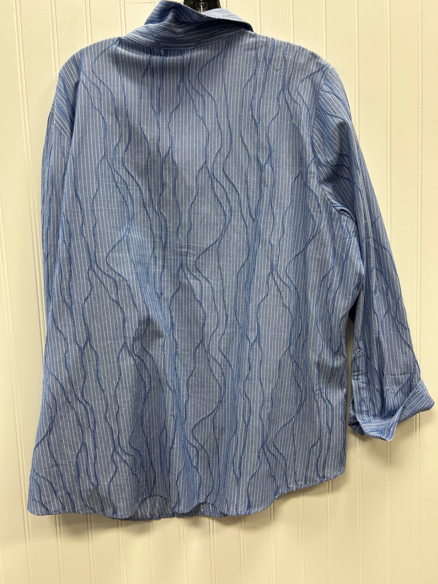 Blouse Ls By Chicos In Blue, Size:L