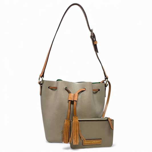 Serena Embossed Leather Bucket Bag + Pouch Designer By Dooney And Bourke, Size: Medium