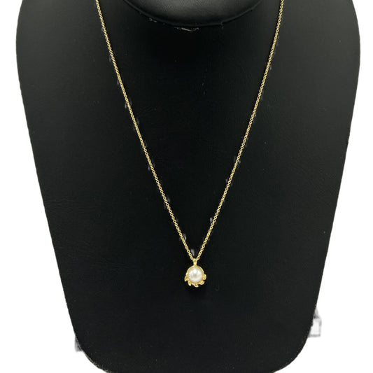 Tiffany & Company 18K Olive Leaf Pearl Pendant Luxury Designer Necklace