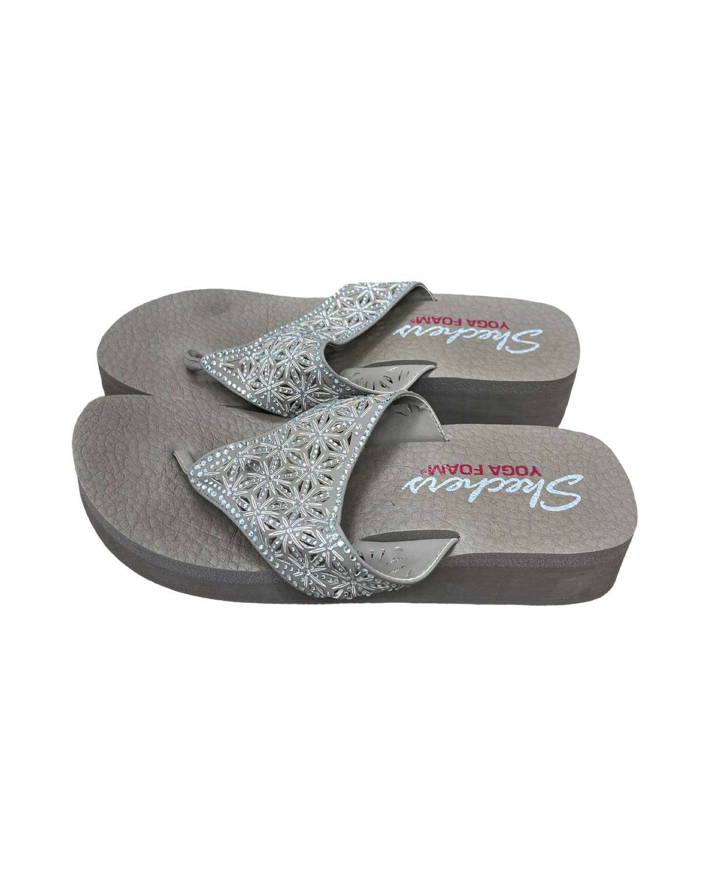 Sandals Flip Flops By Skechers In Grey, Size:8