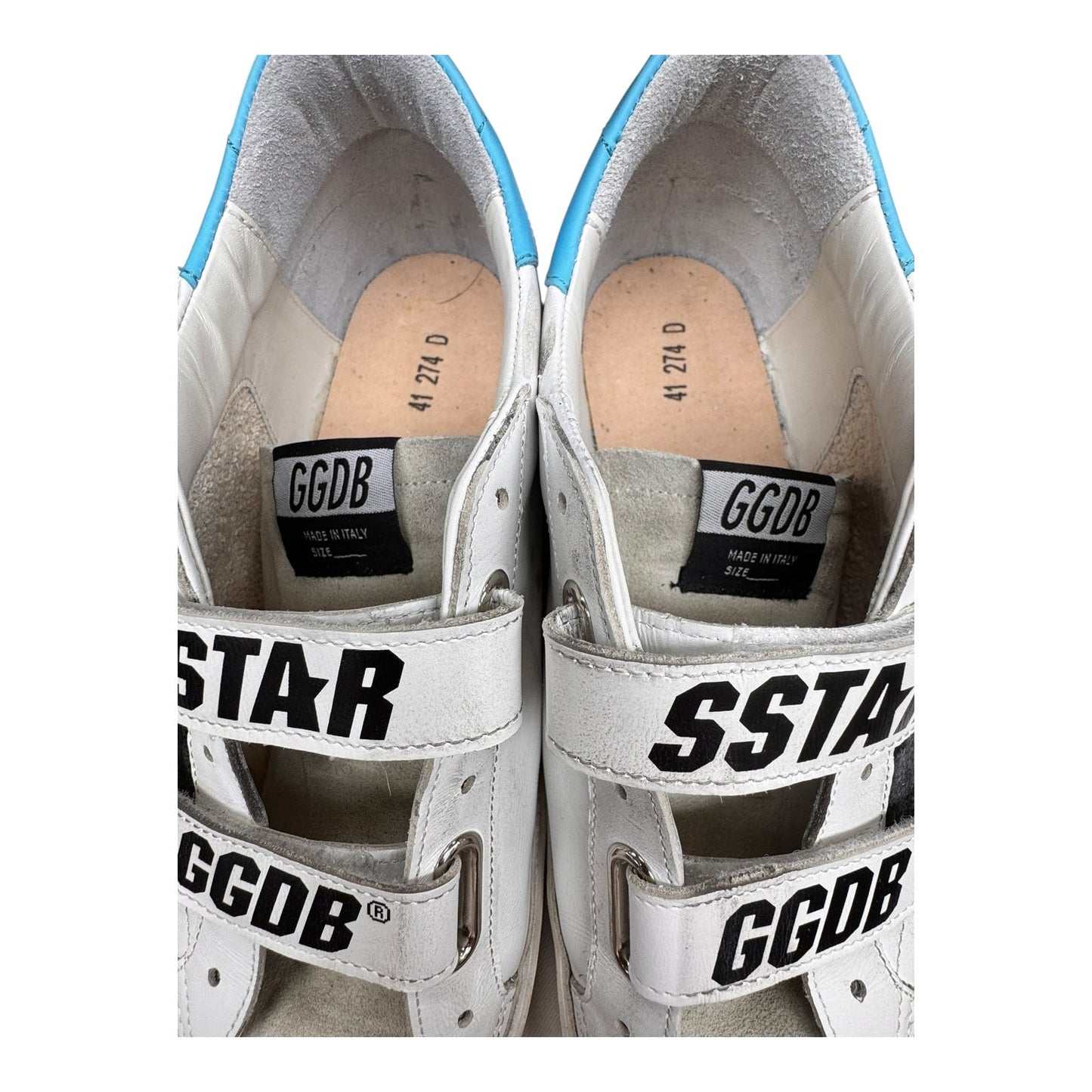 Shoes Luxury Designer By Golden Goose In Blue & White, Size:10