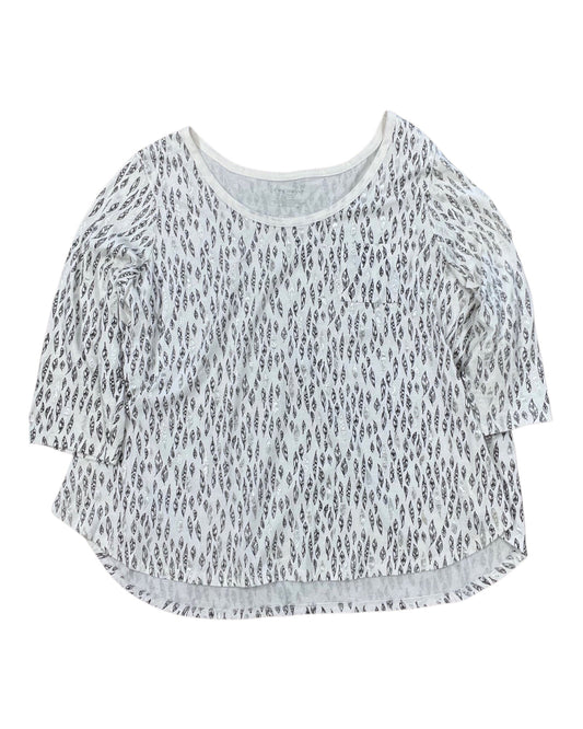 Top 3/4 Sleeve By Lane Bryant In White, Size:3X