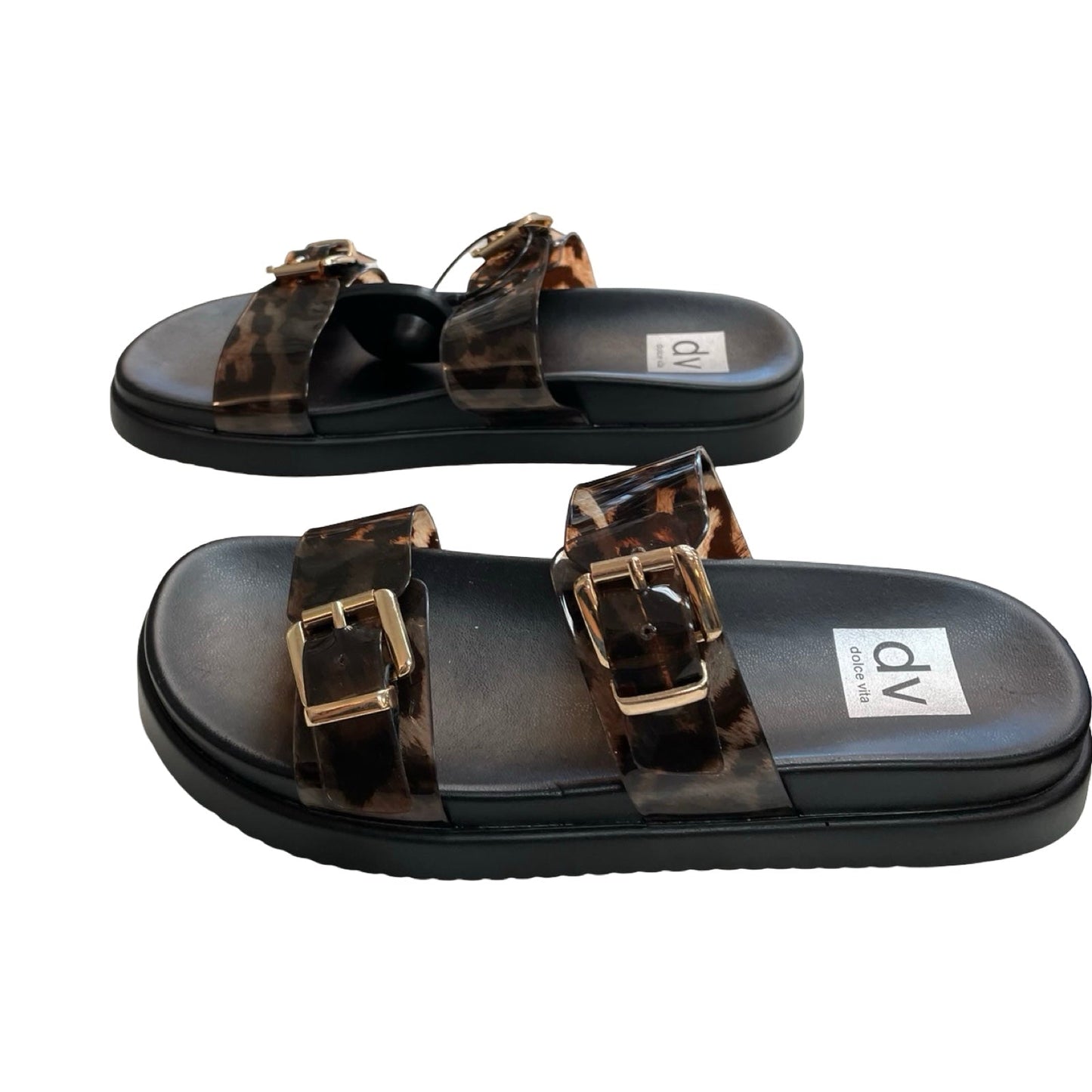Sandals Flats By Dolce Vita In Black & Brown, Size:7.5