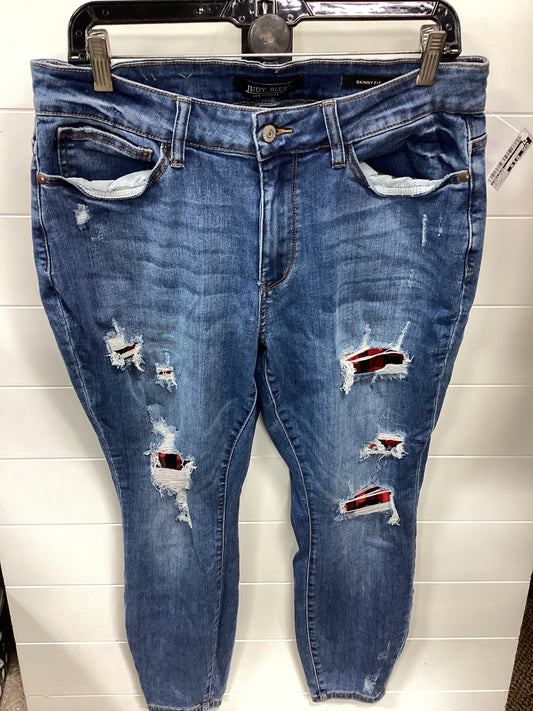 Jeans Skinny By Judy Blue In Blue Denim, Size:16