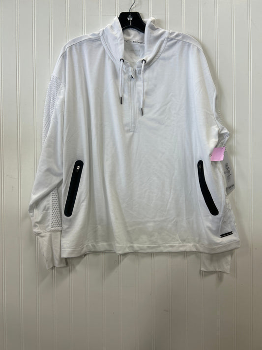 Athletic Top Ls Collar By Nine West In White, Size:1X