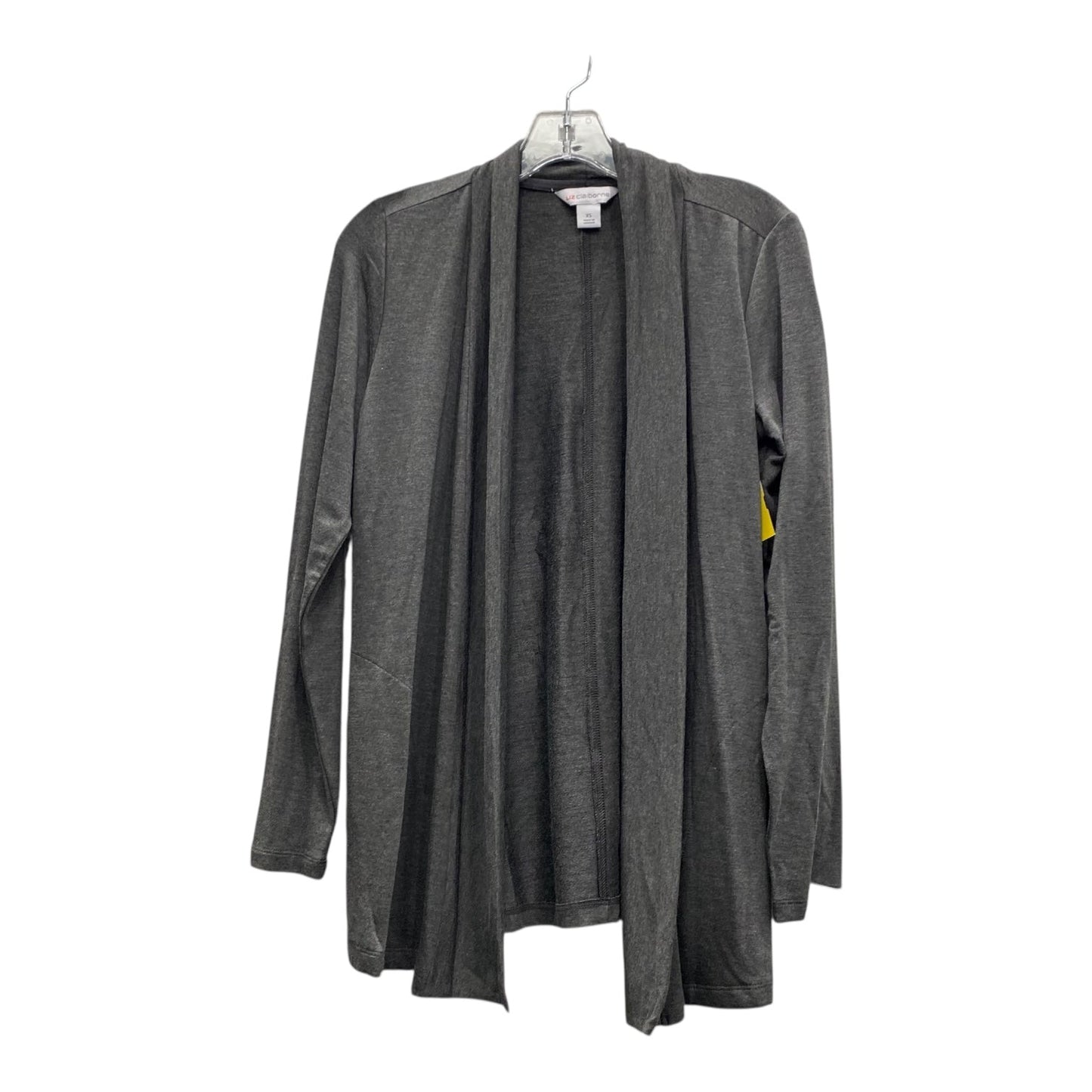Sweater Cardigan By Liz Claiborne In Grey, Size:Xs