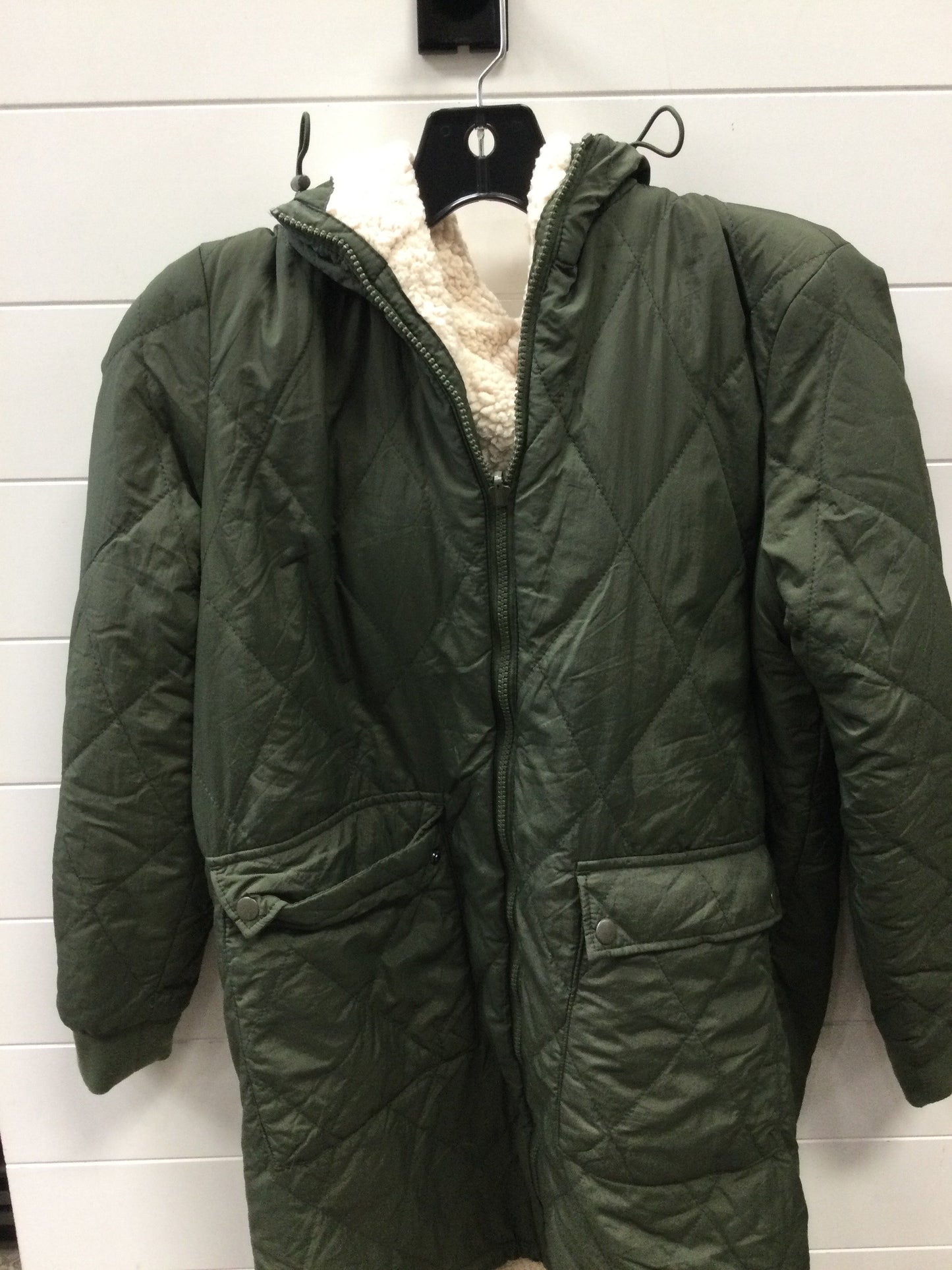 Coat Trench Coat By Love Tree In Green, Size:M