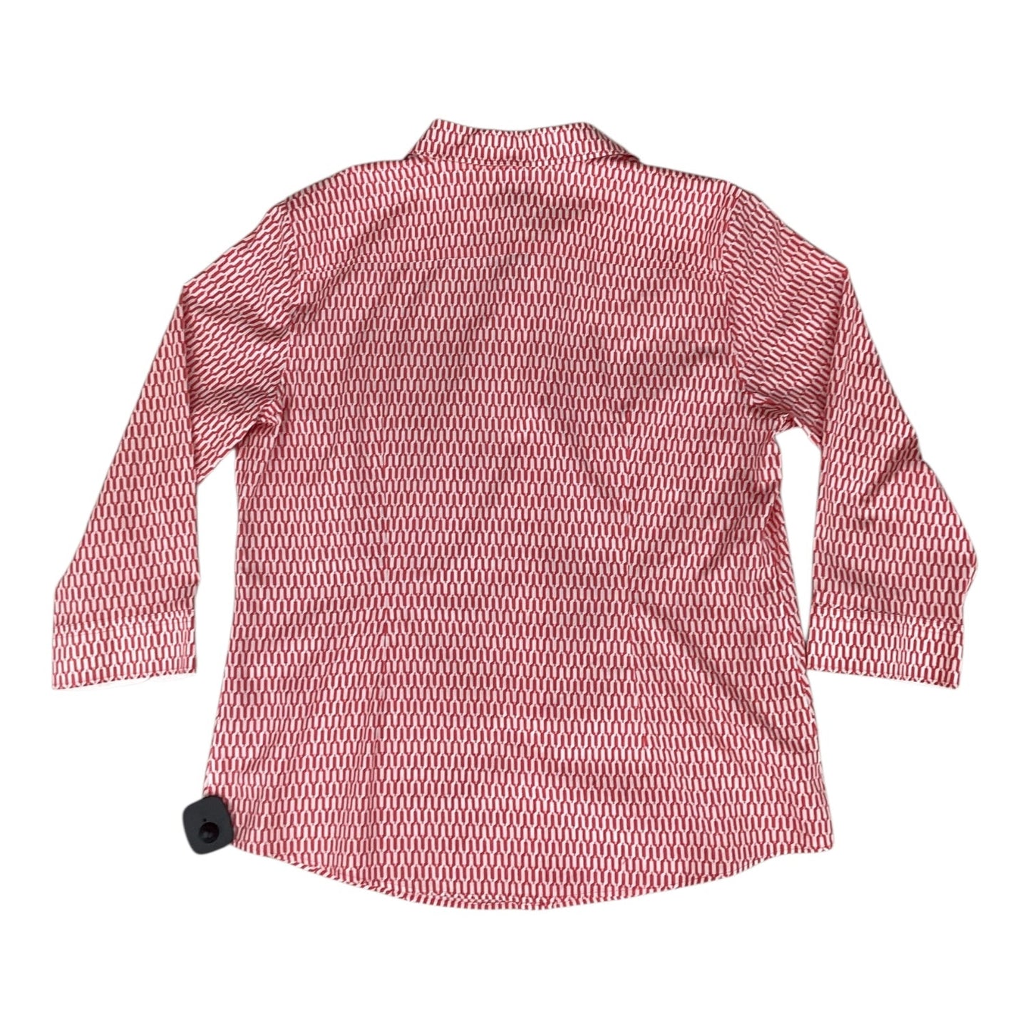 Top 3/4 Sleeve By Talbots In Orange & White, Size:Xl