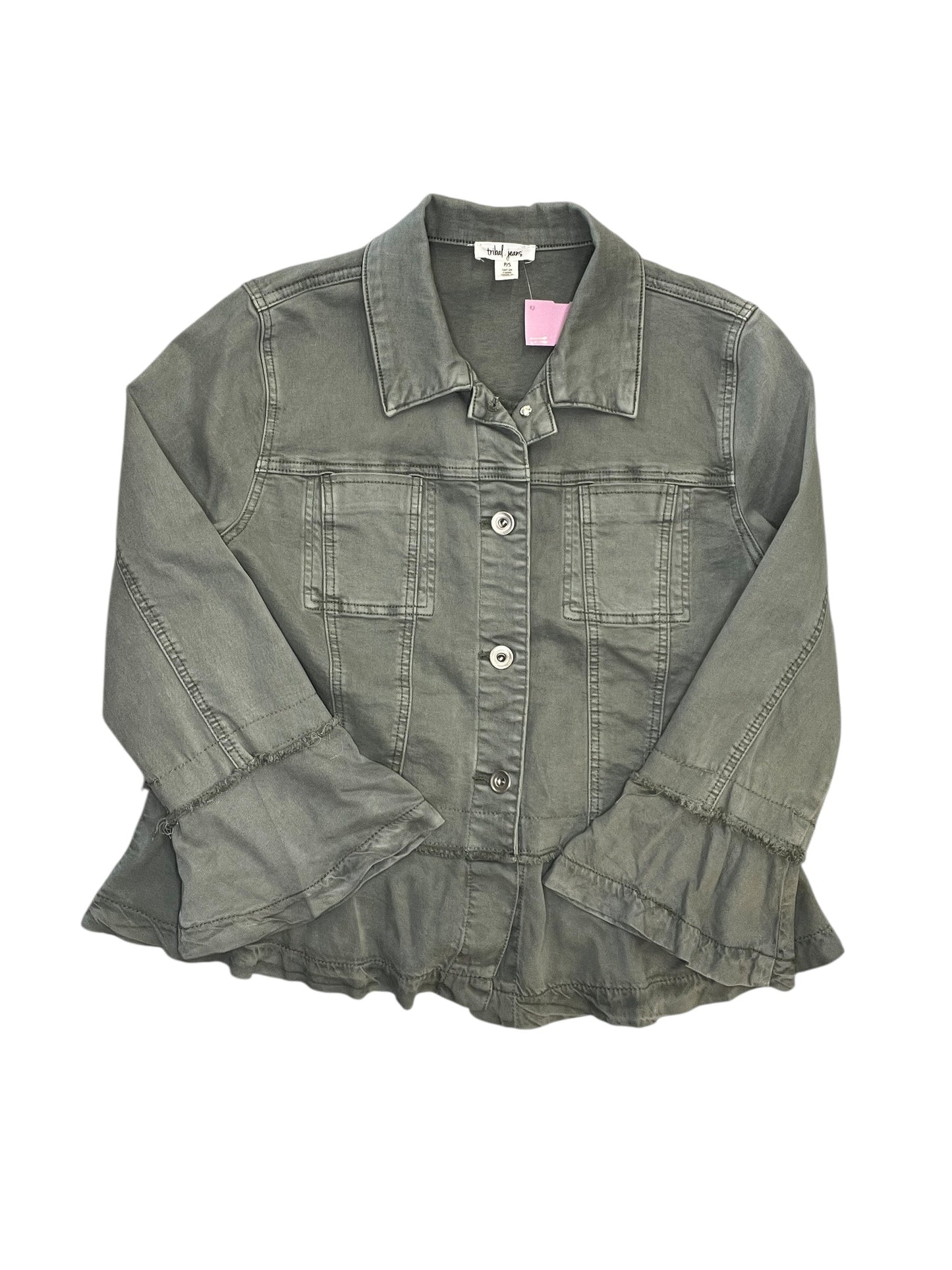 Jacket Denim By Tribal In Green, Size:S